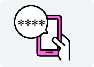 携帯電話にSMSでパスワードが届く