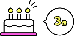 お誕生日月ポイント3倍