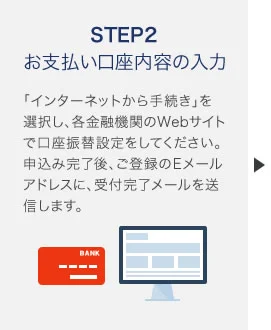 STEP2 お支払い口座内容の入力