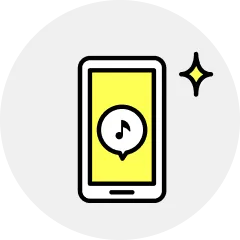 音楽を流しているスマホ