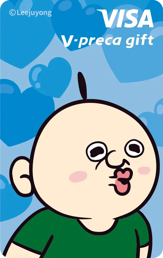 水色のパンパンくんのⅤプリカ
