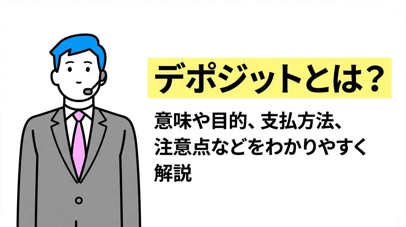 デポジットとは？意味や目的、支払方法、注意点などをわかりやすく解説